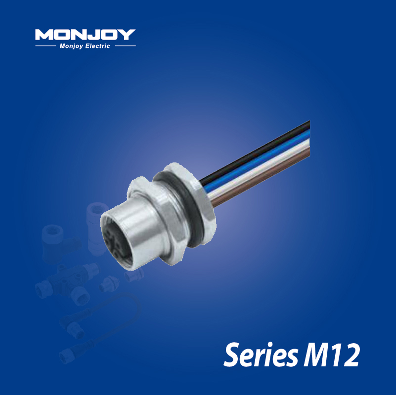 M12*1.0，B標準，孔，帶連接線， 板前，底座（L=0.2m）