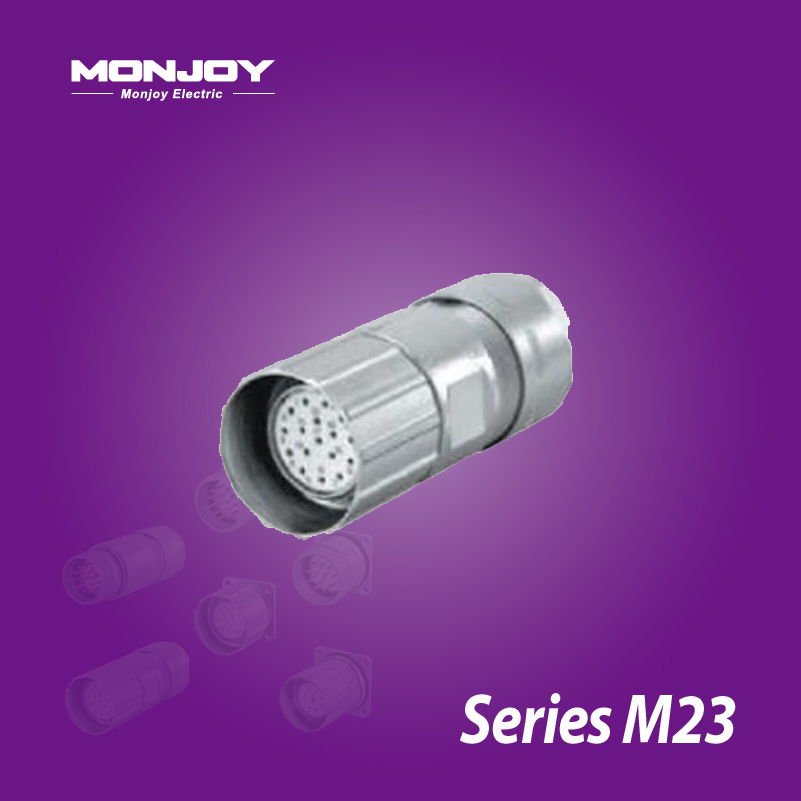 M23*1.0, 直式, 孔, 壓接, 電纜連接器