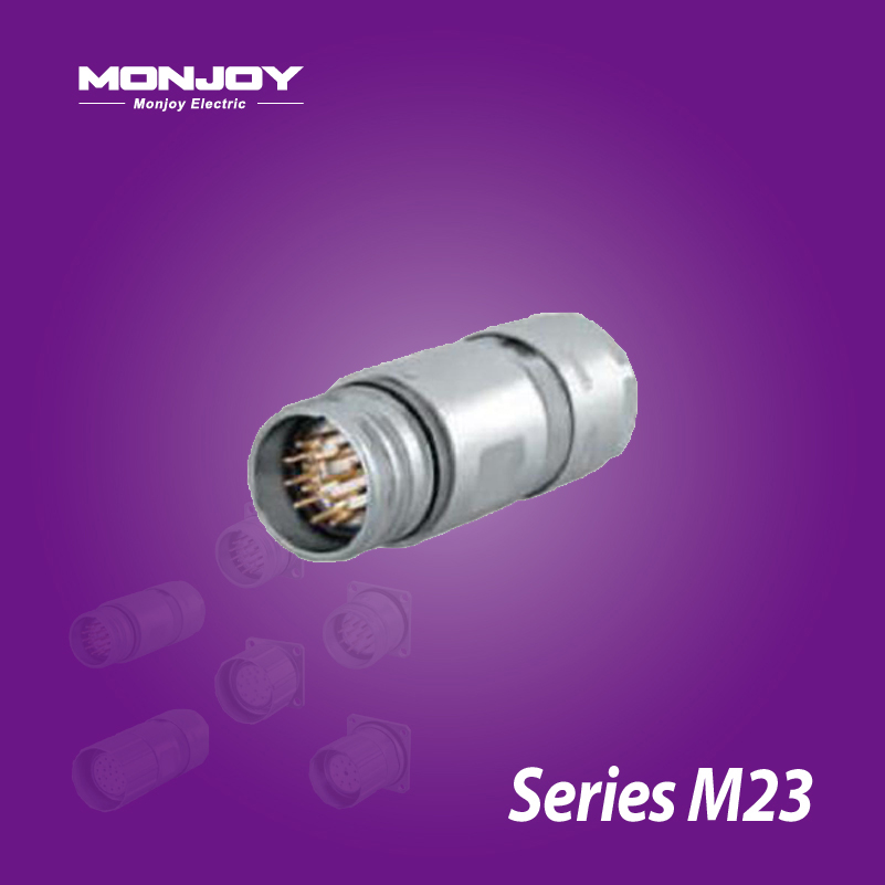 M23*1.0, 直式, 針, 壓接, 電纜連接器