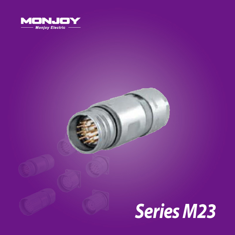 M23*1.0, 直式, 針, 焊接, 電纜連接器